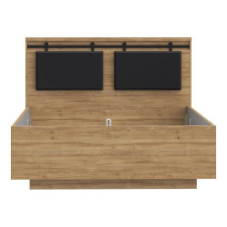 Łóżko 140x190 cm Kaszmiro KZML2142 dąb waterford/czarny