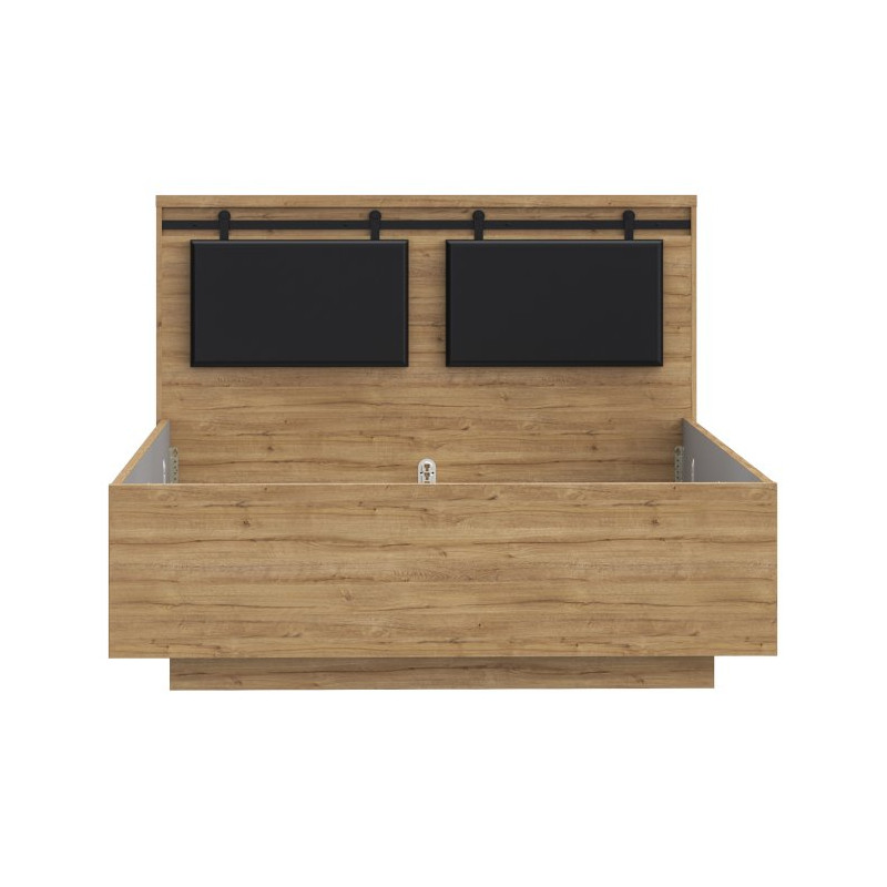 Łóżko 140x190 cm Kaszmiro KZML2142 dąb waterford/czarny