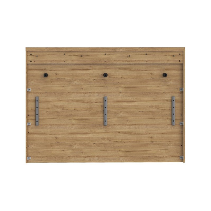 Łóżko 140x190 cm Kaszmiro KZML2142 dąb waterford/czarny