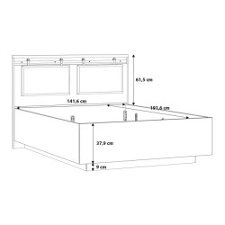 Łóżko 140x190 cm Kaszmiro KZML2142 dąb waterford/czarny