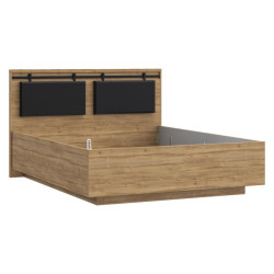 Łóżko 160x200 cm Kaszmiro KZML2162 dąb waterford/czarny