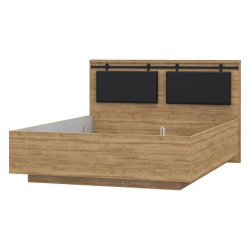 Łóżko 160x200 cm Kaszmiro KZML2162 dąb waterford/czarny