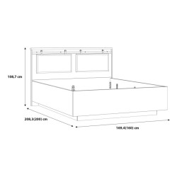 Łóżko 160x200 cm Kaszmiro KZML2162 dąb waterford/czarny
