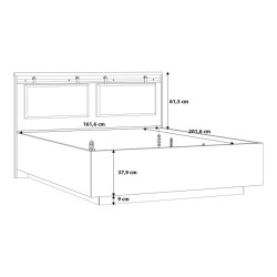 Łóżko 160x200 cm Kaszmiro KZML2162 dąb waterford/czarny