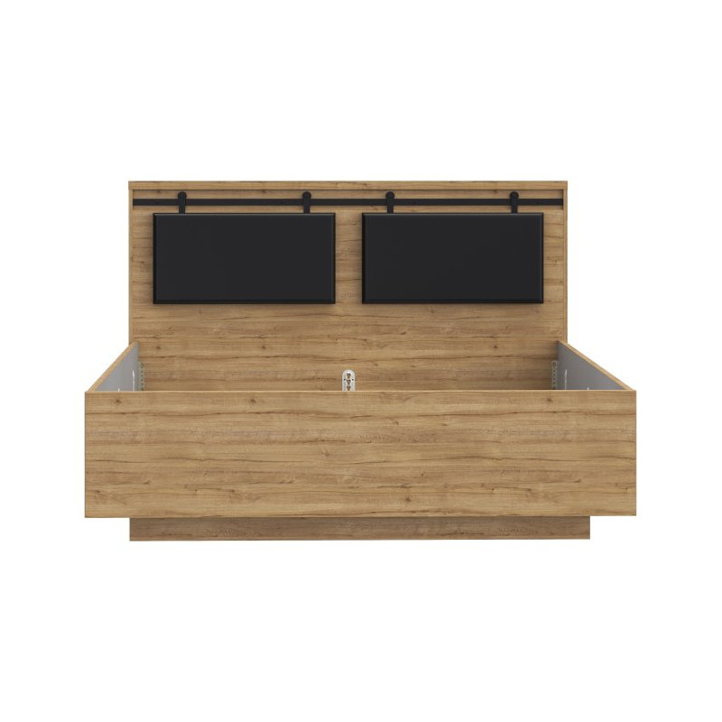 Łóżko 160x200 cm Kaszmiro KZML2162 dąb waterford/czarny