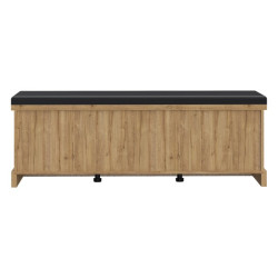 Ławeczka tapicerowana Kaszmiro KZMT011 dąb waterford/czarny