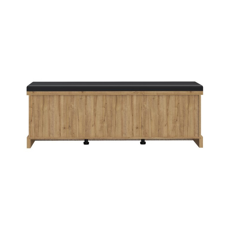 Ławeczka tapicerowana Kaszmiro KZMT011 dąb waterford/czarny