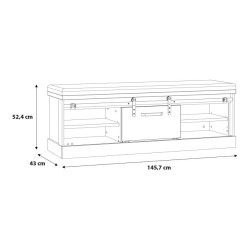 Ławeczka tapicerowana Kaszmiro KZMT011 dąb waterford/czarny