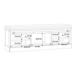 Ławeczka tapicerowana Kaszmiro KZMT011 dąb waterford/czarny