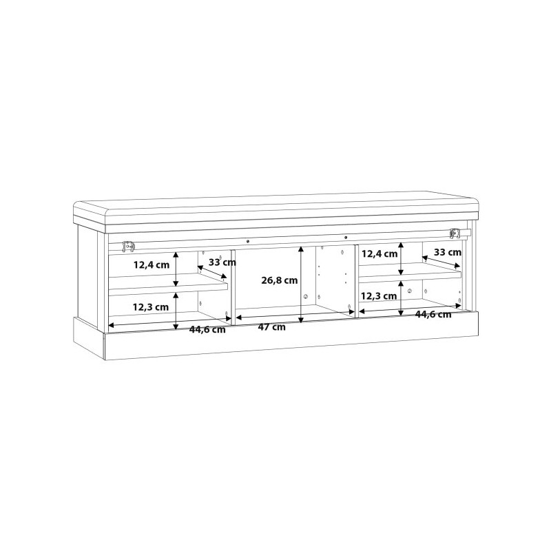 Ławeczka tapicerowana Kaszmiro KZMT011 dąb waterford/czarny