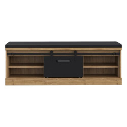 Ławeczka tapicerowana Kaszmiro KZMT011 dąb waterford/czarny