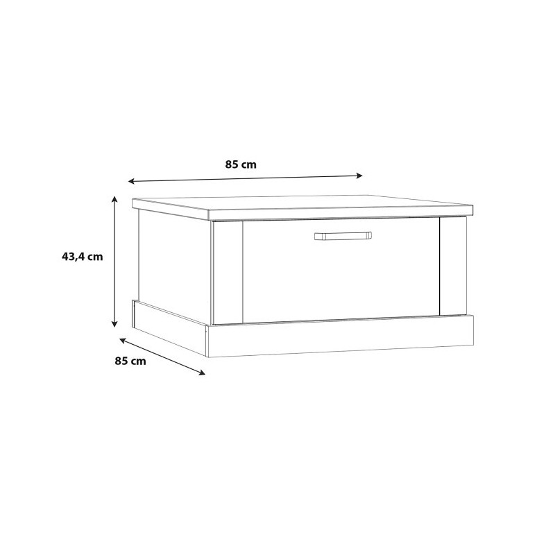 Stolik kawowy kwadratowy 85x85 Kaszmiro CFTT5014 dąb waterford/czarny
