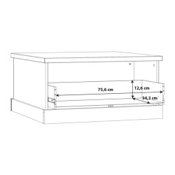 Stolik kawowy kwadratowy 85x85 Kaszmiro CFTT5014 dąb waterford/czarny
