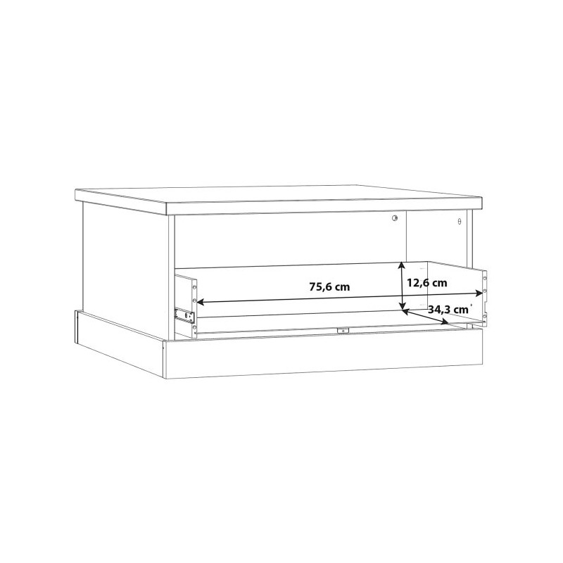 Stolik kawowy kwadratowy 85x85 Kaszmiro CFTT5014 dąb waterford/czarny