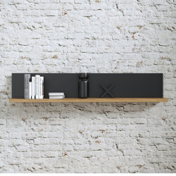 Półka wisząca 160 cm Kaszmiro KZMB02 dąb waterford/czarny