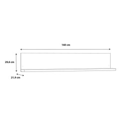 Półka wisząca 160 cm Kaszmiro KZMB02 dąb waterford/czarny