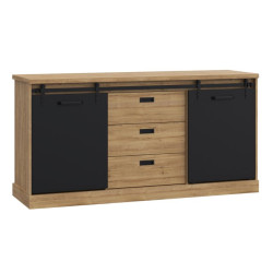 Komoda z szufladami Kaszmiro KZMK231 santiago old wood/czarny