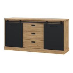 Komoda z szufladami Kaszmiro KZMK231 santiago old wood/czarny