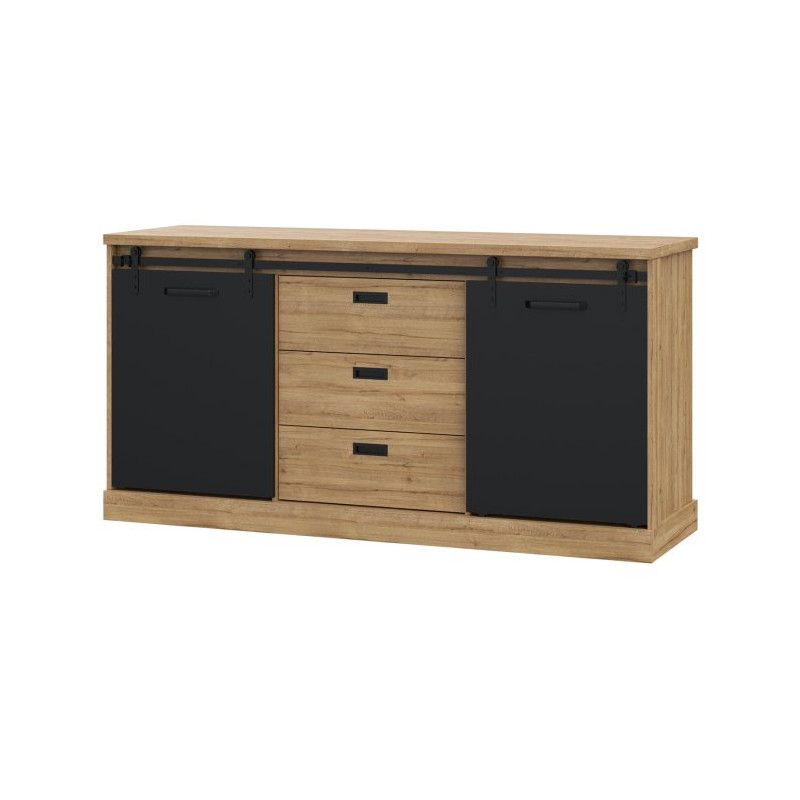 Komoda z szufladami Kaszmiro KZMK231 santiago old wood/czarny