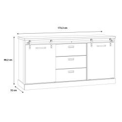 Komoda z szufladami Kaszmiro KZMK231 santiago old wood/czarny