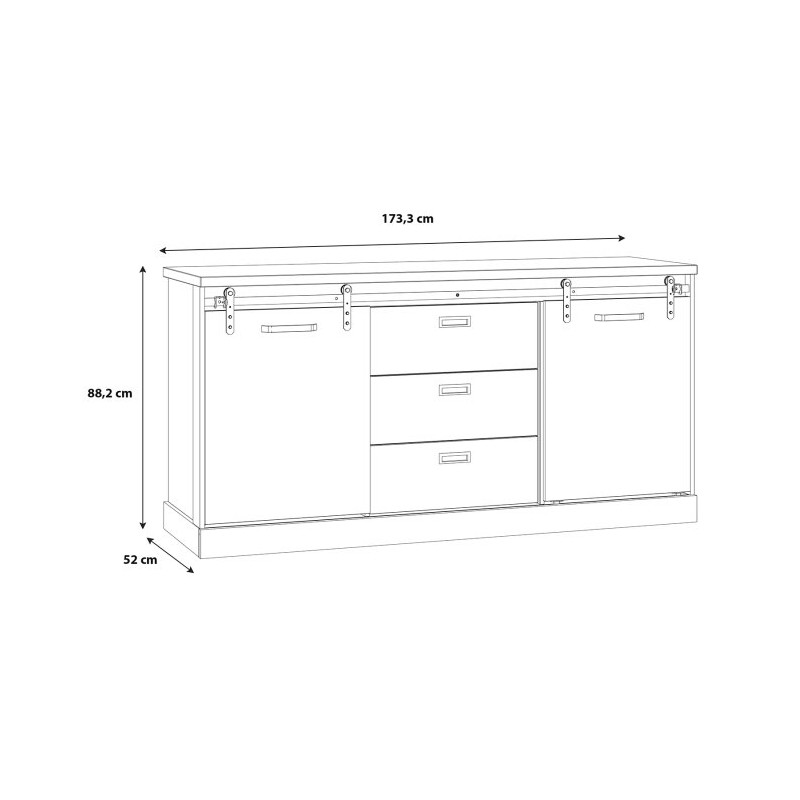 Komoda z szufladami Kaszmiro KZMK231 santiago old wood/czarny