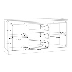 Komoda z szufladami Kaszmiro KZMK231 santiago old wood/czarny