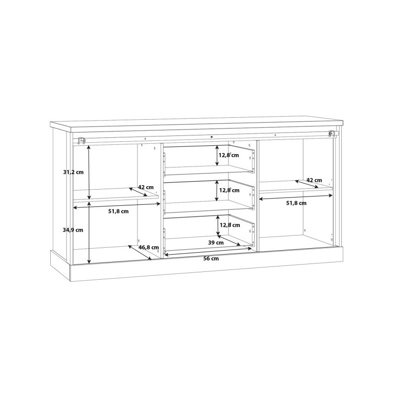Komoda z szufladami Kaszmiro KZMK231 santiago old wood/czarny