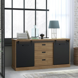 Komoda z szufladami Kaszmiro KZMK231 santiago old wood/czarny