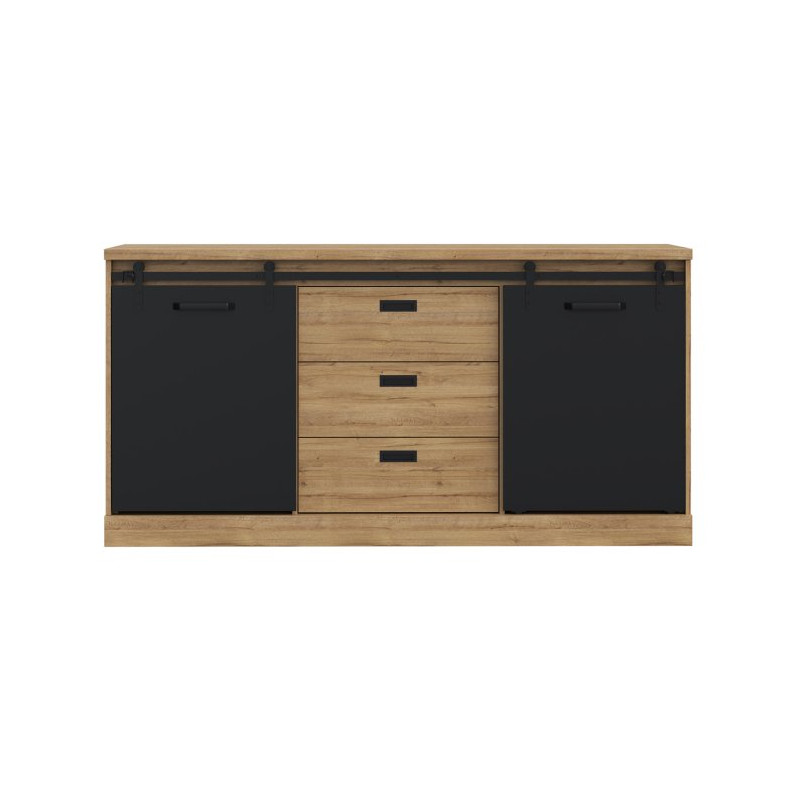 Komoda z szufladami Kaszmiro KZMK231 santiago old wood/czarny