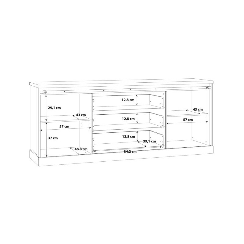 Duża komoda do sypialni Kaszmiro KZMK232 dąb waterford/czarny