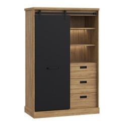 Regał z szufladami Kaszmiro KZMR621LB santiago old wood/czarny