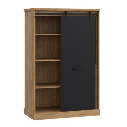 Regał z oświetleniem Kaszmiro KZMR621LB santiago old wood/czarny