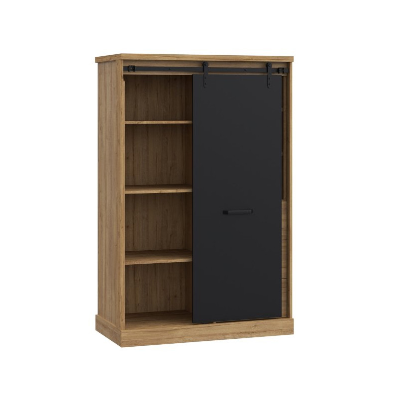 Regał z oświetleniem Kaszmiro KZMR621LB santiago old wood/czarny