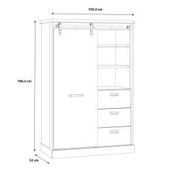 Regał z oświetleniem Kaszmiro KZMR621LB santiago old wood/czarny