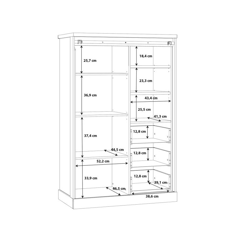 Regał z oświetleniem Kaszmiro KZMR621LB santiago old wood/czarny