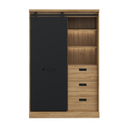 Regał z oświetleniem Kaszmiro KZMR621LB santiago old wood/czarny