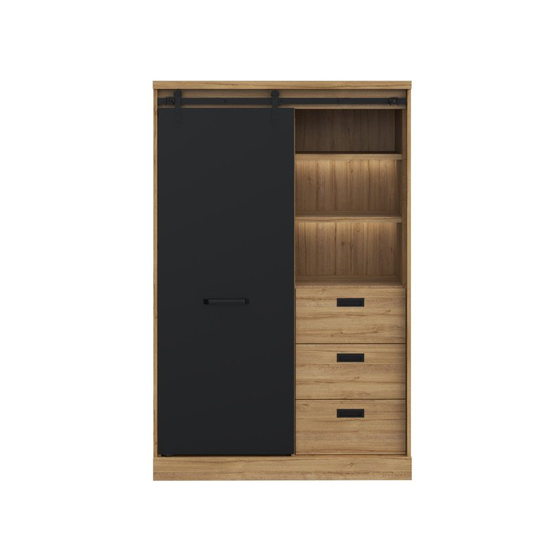 Regał z oświetleniem Kaszmiro KZMR621LB santiago old wood/czarny