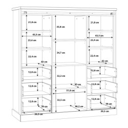 Niski regał loftowy z szufladami Kaszmiro KZMR631B dąb waterford/czarny