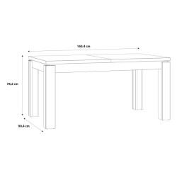 Stół rozkładany 160x90 cm Kaszmiro TBLT7016 dąb waterford/czarny