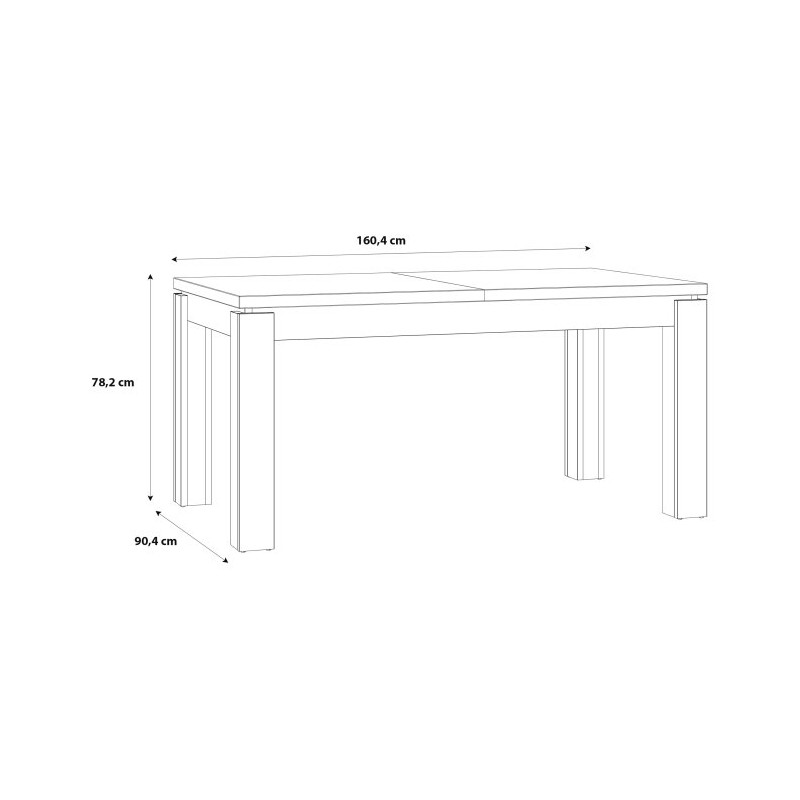Stół rozkładany 160x90 cm Kaszmiro TBLT7016 dąb waterford/czarny