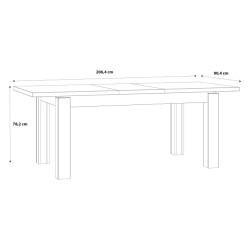Stół rozkładany 160x90 cm Kaszmiro TBLT7016 dąb waterford/czarny