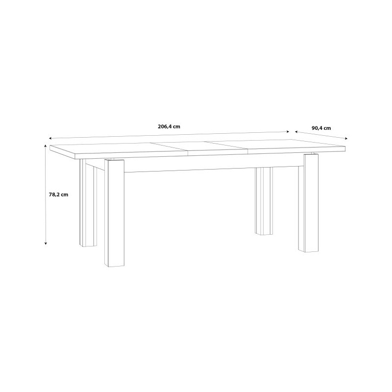 Stół rozkładany 160x90 cm Kaszmiro TBLT7016 dąb waterford/czarny