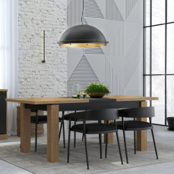 Stół rozkładany 160x90 cm Kaszmiro TBLT7016 dąb waterford/czarny