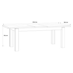 Stół rozkładany 180x90 cm Kaszmiro TBLT7034 dąb waterford/czarny