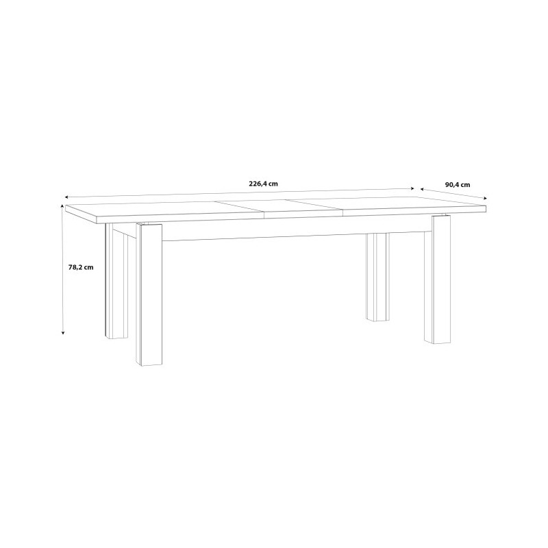 Stół rozkładany 180x90 cm Kaszmiro TBLT7034 dąb waterford/czarny