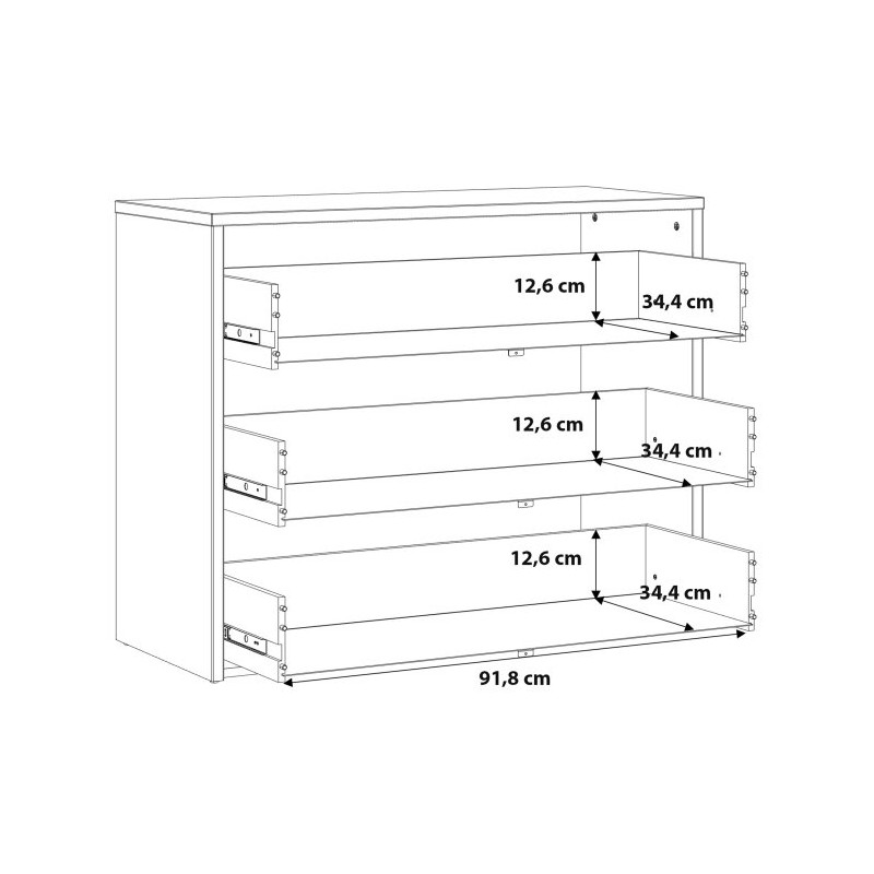 Komoda nowoczesna Modern Way MRWK211 dąb klepkowy/biały mat