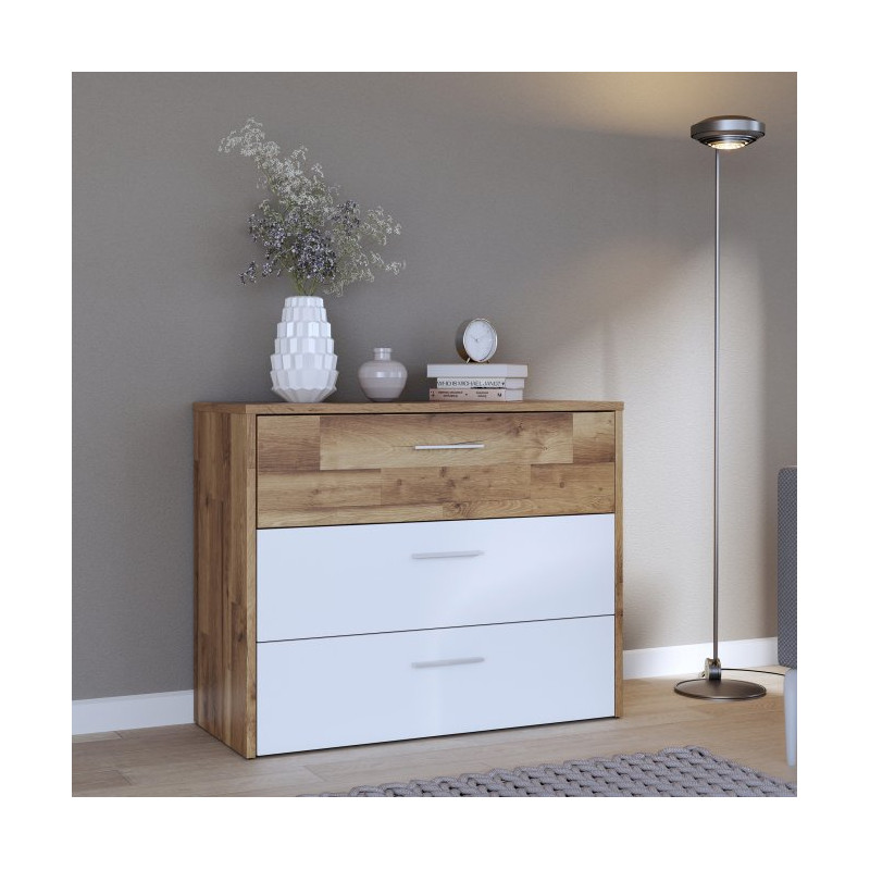 Komoda nowoczesna Modern Way MRWK211 dąb klepkowy/biały mat