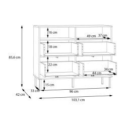 Komoda na nóżkach Nektarius NKRK221 secret grey