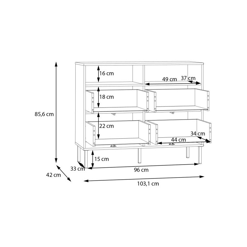 Komoda na nóżkach Nektarius NKRK221 secret grey