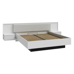 Łóżko z pojemnikiem i szafkami nocnymi 180x200 cm Nektarius NKRL2182 secret grey